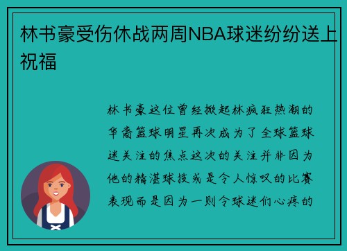 林书豪受伤休战两周NBA球迷纷纷送上祝福